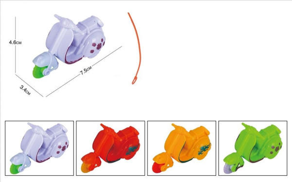 Roller zum aufziehen farbl. sort. OPP ca. 7,5x3,4x4,6cm